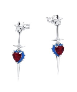 Heart Sword Silver Stud Earring STS-7149-E